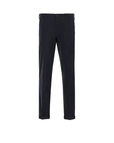 Prada Light Stretch Techno Fabric Trousers In Blue