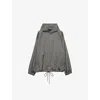 Prada Light Technical Hooded Nylon Jacket In Grey