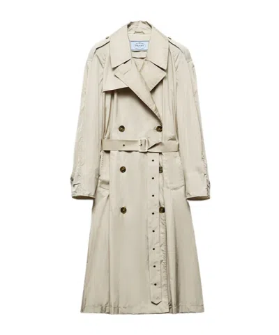 Prada Light Trench Coat In Green