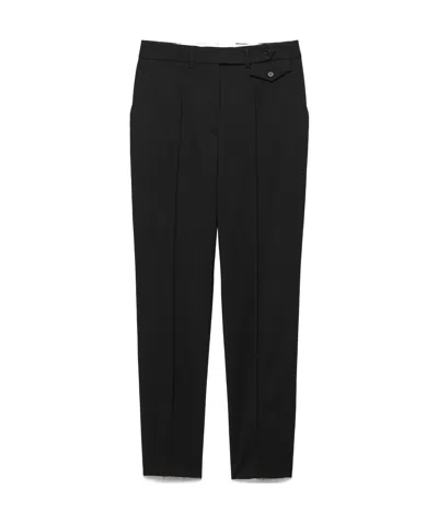 Prada Light Wool Pants In Black