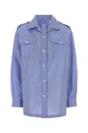 Prada Light Blue Relaxed Solid Shirt In Blue