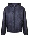 Prada Hooded Jacket In Blue
