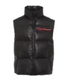 Prada Lightweight Nylon Down Jacket Vest In Black
