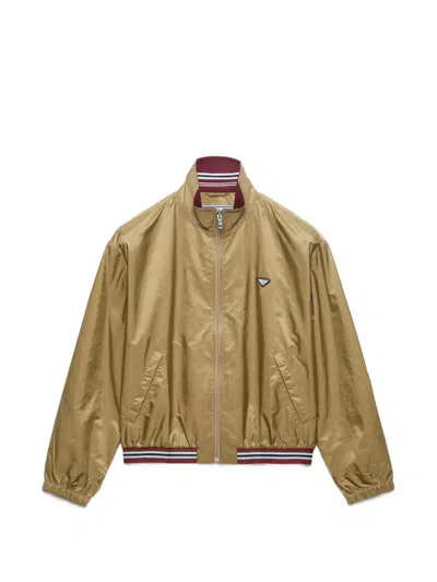 Prada Lightweight Re-nylon Blouson Jacket In Brown