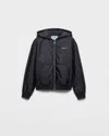 Prada Leichte Blousonjacke Mit Kapuze Aus Re-nylon In Blue