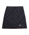Prada Lightweight Re-nylon Miniskirt In Navy Blue