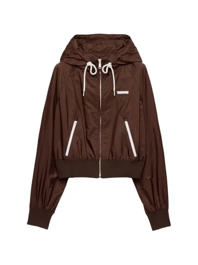 Prada Lightweight Re-nylon Blouson Jacket In Brown