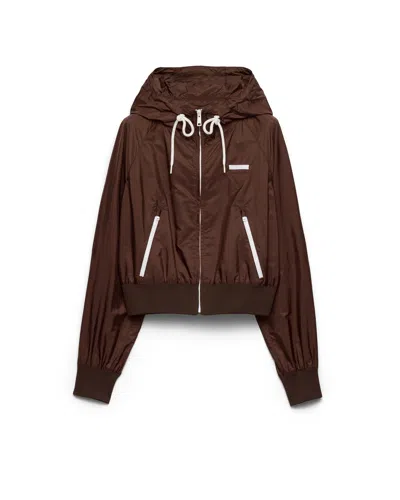 Prada Lightweight Re-nylon Blouson Jacket In Brown