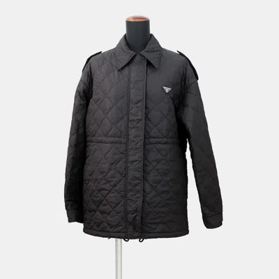 Pre-owned Prada Lightweight Re-nylon Blouson Jacket Size 36 Black Polyamide