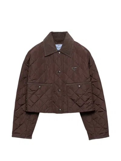 Prada Lightweight Re-nylon Cropped Blouson Jacket In Multi