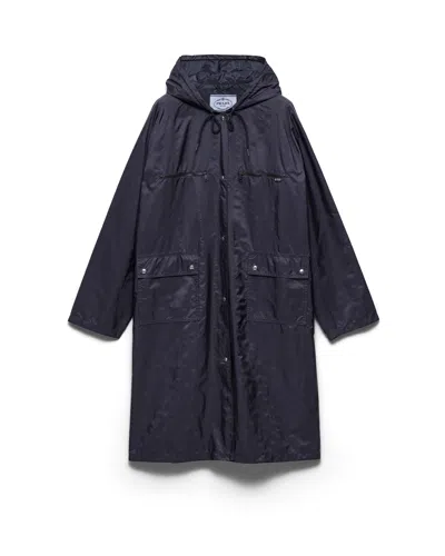 Prada Lightweight Re-nylon Raincoat In Blue