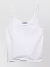 Prada Lightweight Sleeveless Scoop Neck Tank In White