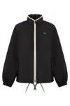 Prada Lightweight Windbreaker With Adjustable Drawstring In Black
