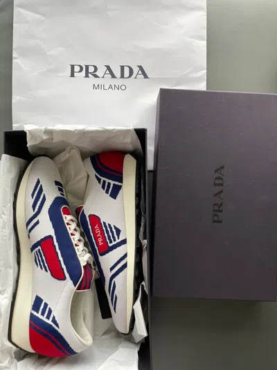 Pre-owned Prada Limited Edition Runway  Logo Sneakers In White