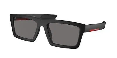 Pre-owned Prada Linea Rossa 02zsu Sunglasses 1bo02g Black 100% Authentic In Gray