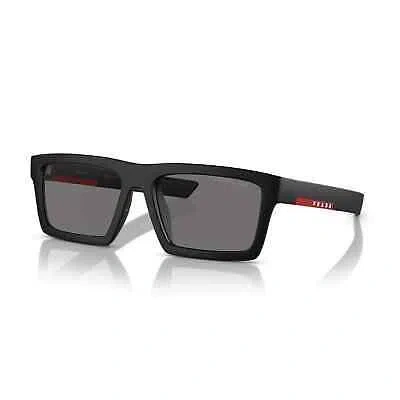 Pre-owned Prada Linea Rossa 02zsu Sunglasses 1bo02g Matte Black Dark Polarized Authentic In Gray
