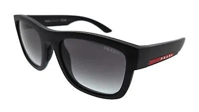 Pre-owned Prada Linea Rossa 0ps 01zsf 1bo09u Matte Black Square Sunglasses