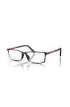 Prada Linea Rossa 53mm Rectangle Optical Glasses In Black