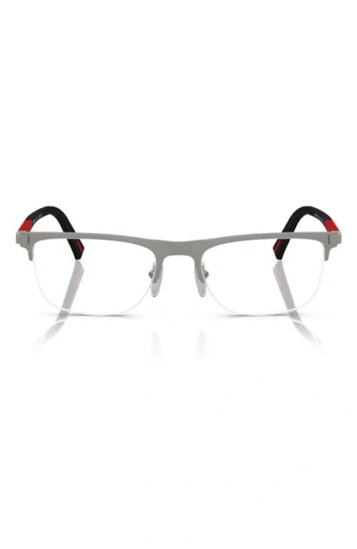 Prada Linea Rossa 53mm Semi Rimless Pillow Optical Glasses In Gray