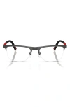 Prada Linea Rossa 53mm Semi Rimless Pillow Optical Glasses In Light Grey Gradient
