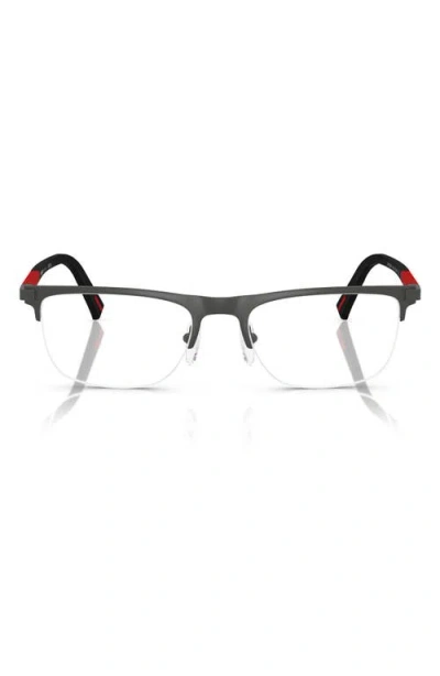 Prada Linea Rossa 53mm Semi Rimless Pillow Optical Glasses In Light Grey Gradient