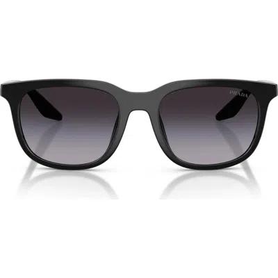 Prada Linea Rossa 54mm Gradient Pillow Sunglasses In Black