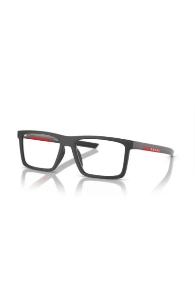 Prada Linea Rossa 54mm Rectangle Optical Glasses In Black