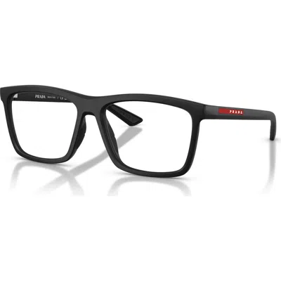 Prada Linea Rossa 54mm Rectangle Optical Glasses In Black