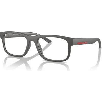 Prada Linea Rossa 54mm Rectangle Optical Glasses In Gray