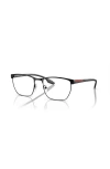 Prada Linea Rossa 55mm Irregular Optical Glasses In Metallic