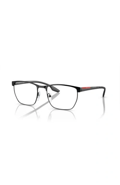 Prada Linea Rossa 55mm Irregular Optical Glasses In Metallic