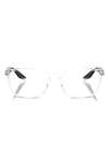 Prada Linea Rossa 55mm Pillow Optical Glasses In Transparent