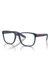 Prada Linea Rossa 55mm Pillow Optical Glasses In Blue