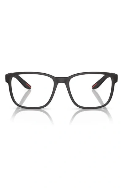 Prada Linea Rossa 55mm Pillow Optical Glasses In Matte Ghisa