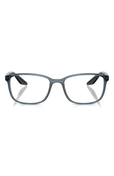 Prada Linea Rossa 55mm Rectangle Optical Glasses In Gray