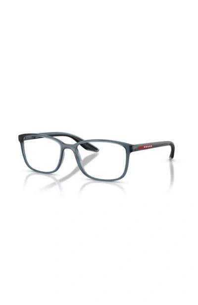 Prada Linea Rossa 55mm Rectangle Optical Glasses In Brown