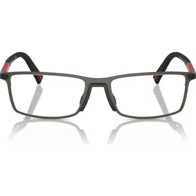 Prada Linea Rossa 55mm Rectangular Optical Glasses In Multi