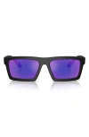 Prada Linea Rossa Man Sunglasses Ps 02zsu In Dark Blue Mirror Violet