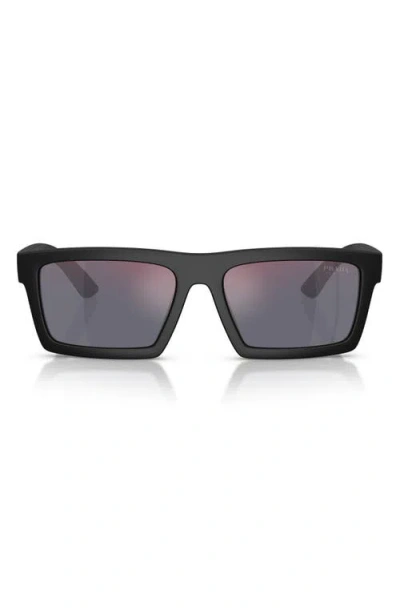 PRADA PRADA LINEA ROSSA 55MM RECTANGULAR SUNGLASSES