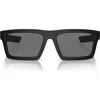 Prada Linea Rossa 55mm Rectangular Sunglasses In Matte Black