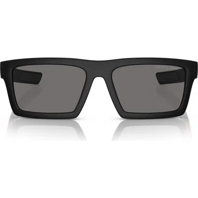 PRADA PRADA LINEA ROSSA 55MM RECTANGULAR SUNGLASSES
