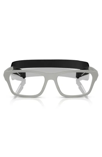 Prada Linea Rossa 56mm Pillow Optical Glasses In Metallic
