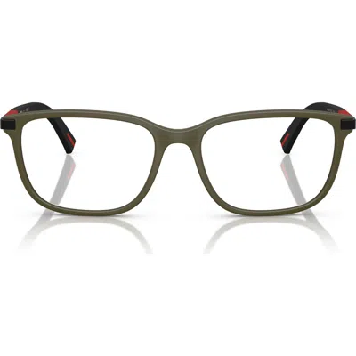 Prada Linea Rossa 56mm Pillow Optical Glasses In Military Green