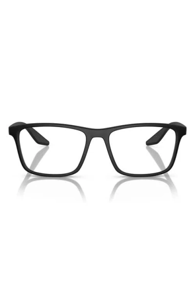 Prada Linea Rossa 56mm Pillow Optical Glasses In Rubber Black