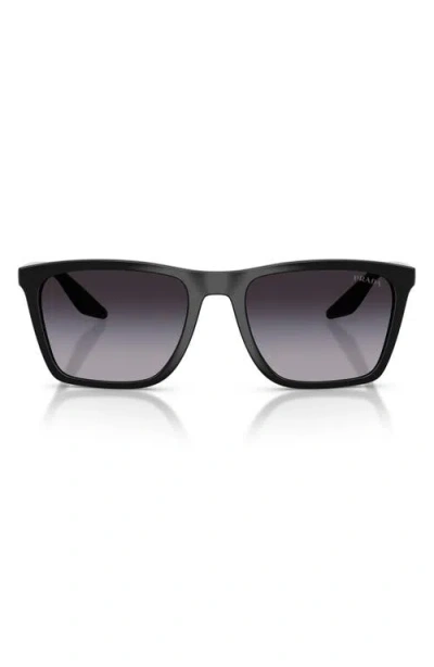 Prada Linea Rossa 56mm Pillow Sunglasses In Black