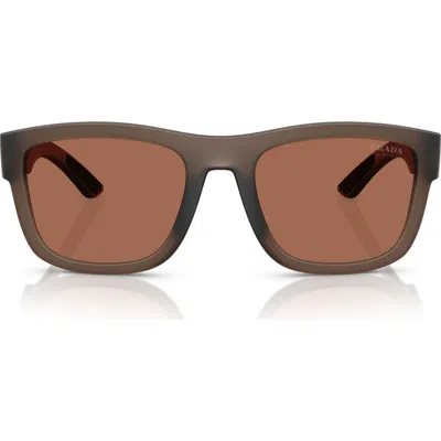 Prada Linea Rossa 56mm Pillow Sunglasses In Brown