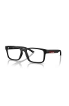 Prada Linea Rossa 56mm Rectangle Optical Glasses In Black