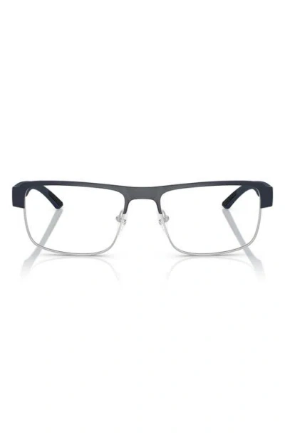 Prada Linea Rossa 56mm Rectangular Optical Glasses In Gray