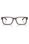 Prada Linea Rossa 56mm Rectangular Optical Glasses In Dark Tort