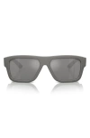 Prada Linea Rossa 56mm Square Sunglasses In Grey Silver